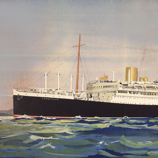 Detail Of New Zealand Line New Zealand Shipping Co 1940 | Best of 1940s Ad and Cover Art