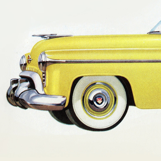 Detail Of Oldsmobile 98 Convertible Coupe 1950 | Best of Vintage Ad Art 1891-1970