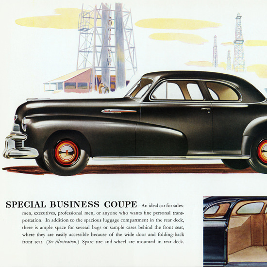 Detail Of Oldsmobile Special Business Coupe 1942 Oil | Best of Vintage Ad Art 1891-1970