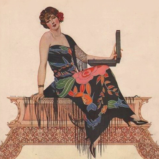 Detail Of Oneida Community Plate Love Me 1925 Coles Phillips | Best of Vintage Ad Art 1891-1970