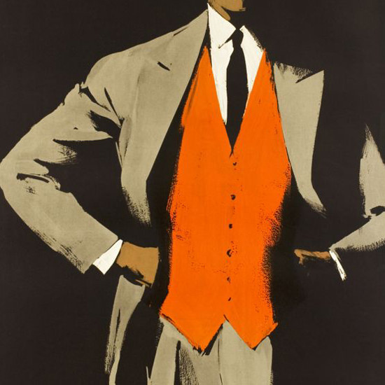 Detail Of PKZ Switzerland 1957 Fashion | Best of Vintage Ad Art 1891-1970