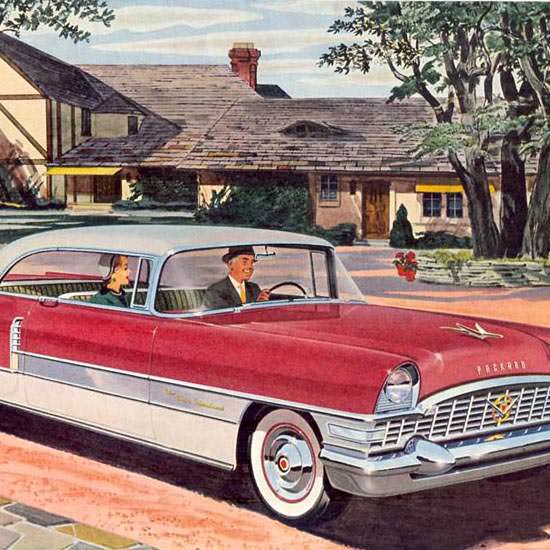 Detail Of Packard Four Hundred 1955 White Red | Best of Vintage Ad Art 1891-1970