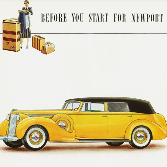 Detail Of Packard Twelve Convertible Sedan 1938 | Best of Vintage Ad Art 1891-1970