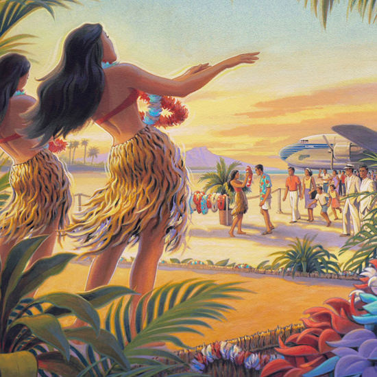 Detail Of Pan America World Airways Hawaii Girls | Best of Vintage Ad Art 1891-1970