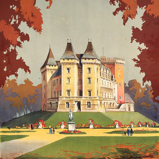 Detail Of Pau Winter And Summer Resort 1910 | Best of 1891-1919 Ad and Cover Art
