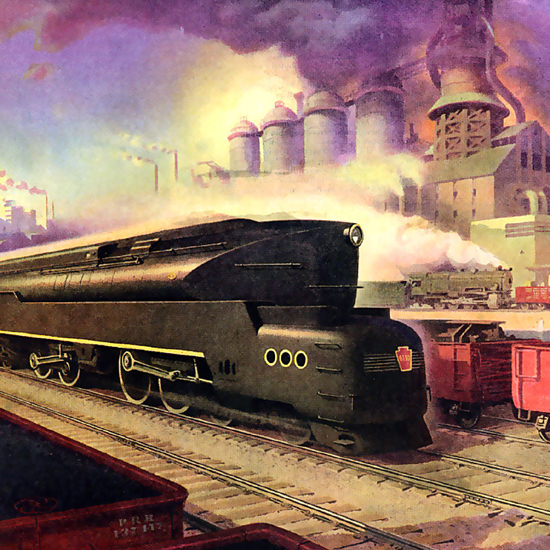 Detail Of Pennsylvania Railroad Power To Pace The Future 1942 | Best of Vintage Ad Art 1891-1970