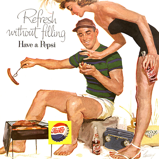Detail Of Pepsi-Cola Barbecue Girl Pepsi 1956 | Best of 1950s Ad and Cover Art