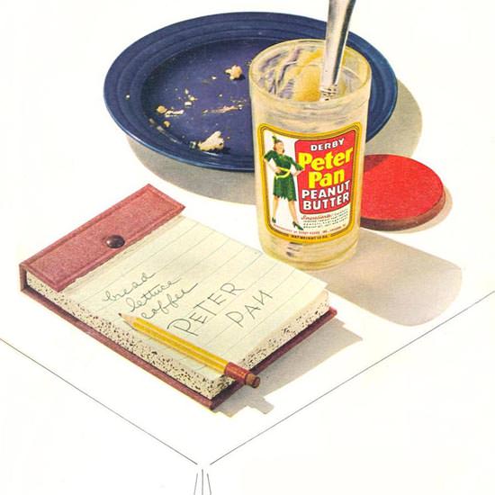 Detail Of Peter Pan Peanut Butter Table 1947 | Best of Vintage Ad Art 1891-1970