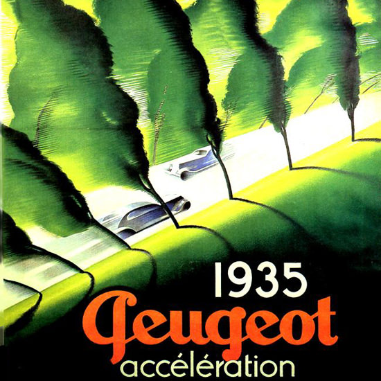 Detail Of Peugeot Alley 1935 | Best of Vintage Ad Art 1891-1970