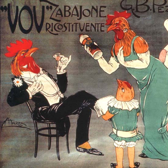 Detail Of Pezziol VOV Zabajone Ricostituente Padova Italia | Best of Vintage Ad Art 1891-1970