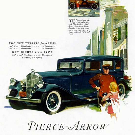 Detail Of Pierce Arrow Twelve Sedan 1932 Prestige | Best of Vintage Ad Art 1891-1970