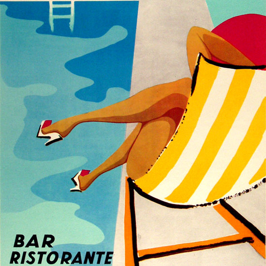 Detail Of Piscina Di Sarteano Siena Bar Ristorante 1962 | Best of Vintage Ad Art 1891-1970