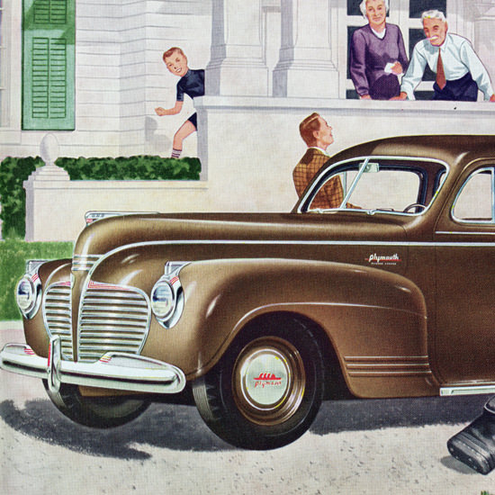 Detail Of Plymouth Special DeLuxe 7 P Sedan 1941 Luxury | Best of 1940s Ad and Cover Art