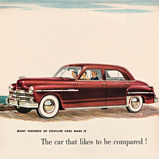 Detail Of Plymouth Special DeLuxe Sedan 1949 | Best of Vintage Ad Art 1891-1970