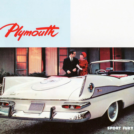 Detail Of Plymouth Sport Fury V8 Convertible 1959 | Best of Vintage Ad Art 1891-1970