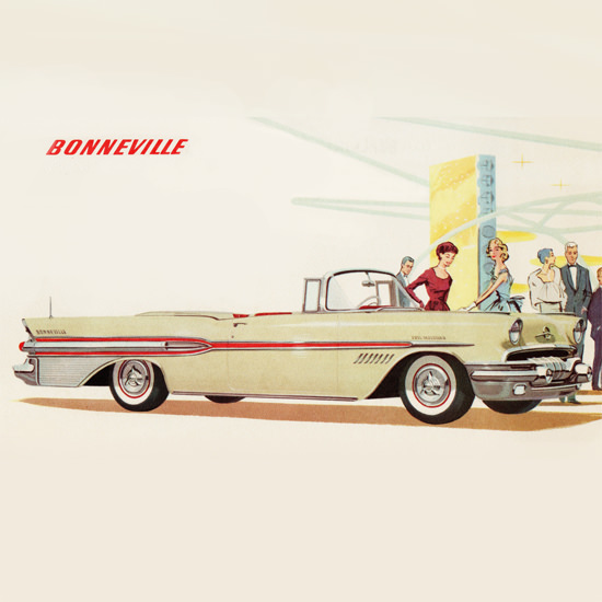 Detail Of Pontiac Bonneville 1957 The Breath Taking B | Best of Vintage Ad Art 1891-1970