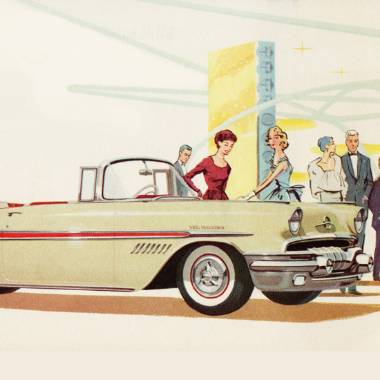 Detail Of Pontiac Bonneville 1957 The Breath Taking | Best of Vintage Ad Art 1891-1970