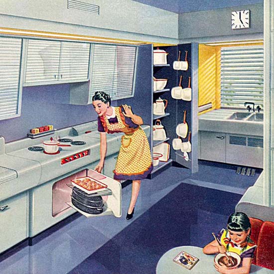 Detail Of Porcelain On Steel Enameled Kitchen | Best of Vintage Ad Art 1891-1970