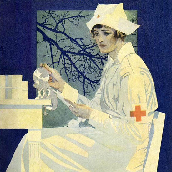 Detail Of Red Cross Magazine January 1918 Coles Phillips | Best of 1891-1919 Ad and Cover Art