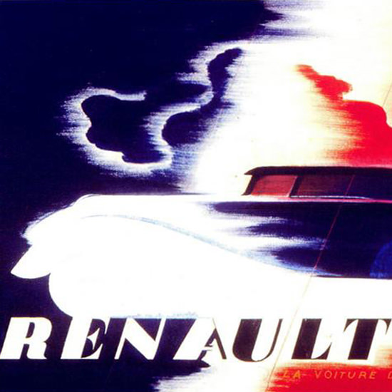 Detail Of Renault 1925 Tricolor | Best of Vintage Ad Art 1891-1970