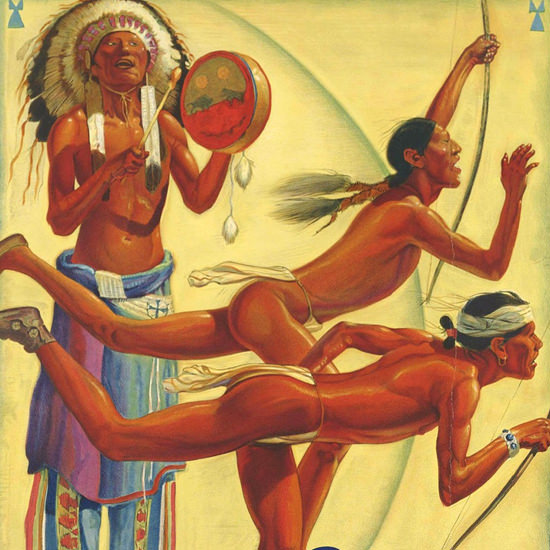 Detail Of Santa Fe Olympic Games Los Angeles 1932 by Hernando Gonzallo Villa | Best of 1930s Ad and Cover Art