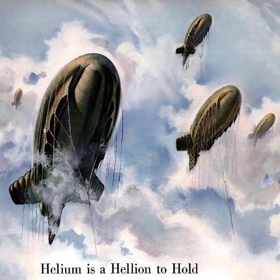 Detail Of Shell Barrage Balloons Helium Is A Hellion To Hold | Best of Vintage Ad Art 1891-1970