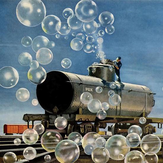 Detail Of Shell Super Heated Bubble Bath 1951 | Best of Vintage Ad Art 1891-1970