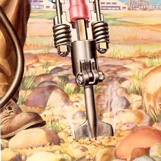Detail Of Socony-Vacuum Bomber Nest Groundwork 1942 | Best of 1940s Ad and Cover Art