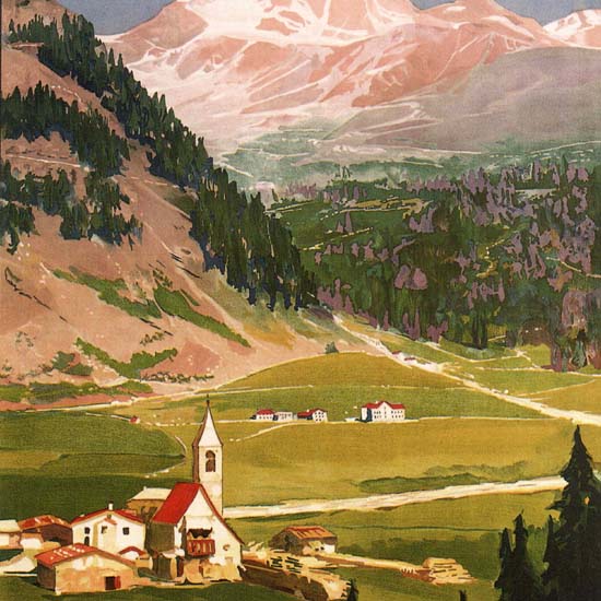 Detail Of Solda Altitude 1900 Meters Italy Italia | Best of Vintage Ad Art 1891-1970