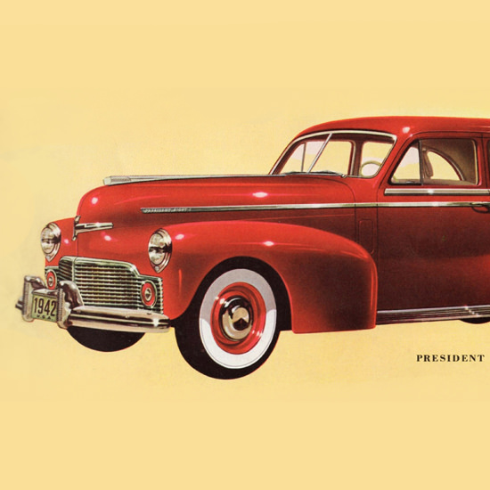 Detail Of Studebaker President Deluxestyle Cruising 1942 | Best of Vintage Ad Art 1891-1970