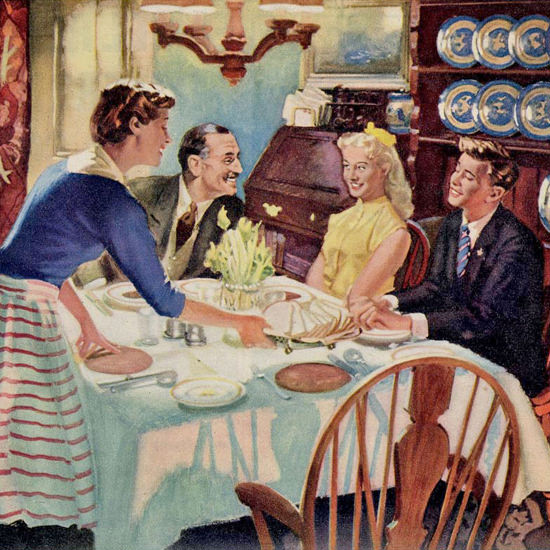 Detail Of Sunblest Bread Meeting His People | Best of Vintage Ad Art 1891-1970
