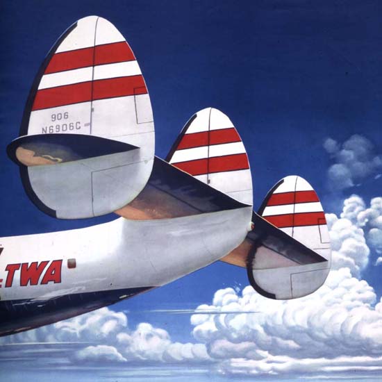 Detail Of TWA Fly The Finest Super Constellation 1952 B | Best of Vintage Ad Art 1891-1970