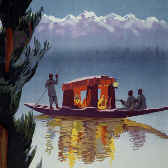 Detail Of TWA India Kashmir Super Constellation 1951 | Best of Vintage Ad Art 1891-1970