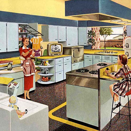 Detail Of The Television Kitchen 1953 | Best of Vintage Ad Art 1891-1970