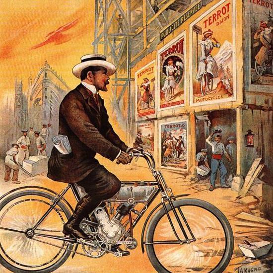 Detail Of Terrot Cie Dijon Cycles Motorettes 1909 | Best of Vintage Ad Art 1891-1970