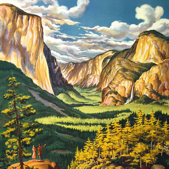 Detail Of United Air Lines Yosemite 1945 | Best of Vintage Ad Art 1891-1970