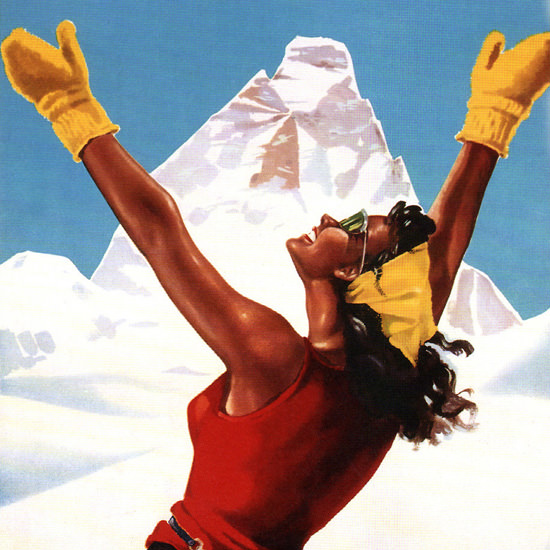 Detail Of Vallee D Aoste Italy Arnaldo Musati 1950 | Best of 1950s Ad and Cover Art