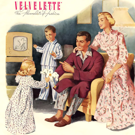 Detail Of Velvelette Night Fashion | Best of Vintage Ad Art 1891-1970