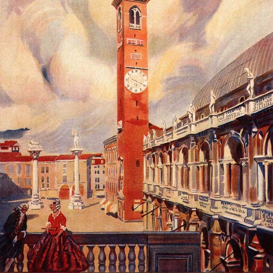 Detail Of Vicenza Venezia Venice Italy Italia | Best of Vintage Ad Art 1891-1970