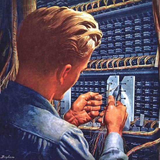 Detail Of Western Electric Good Connections 1949 | Best of Vintage Ad Art 1891-1970
