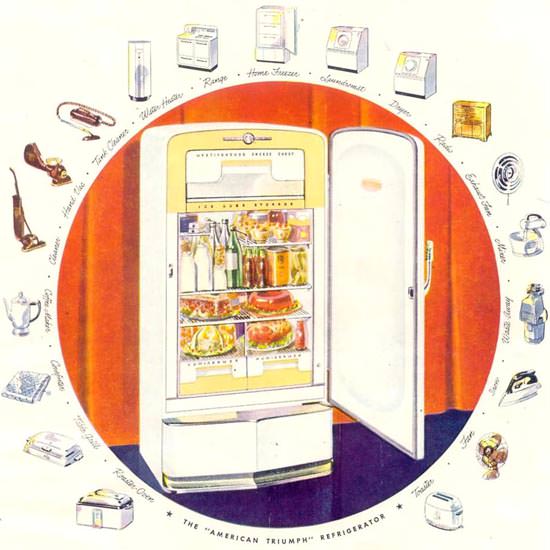 Detail Of Westinghouse Refrigerator Fridge 1948 | Best of Vintage Ad Art 1891-1970