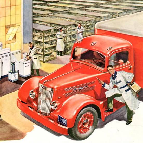 Detail Of White Trucks 1942 | Best of Vintage Ad Art 1891-1970
