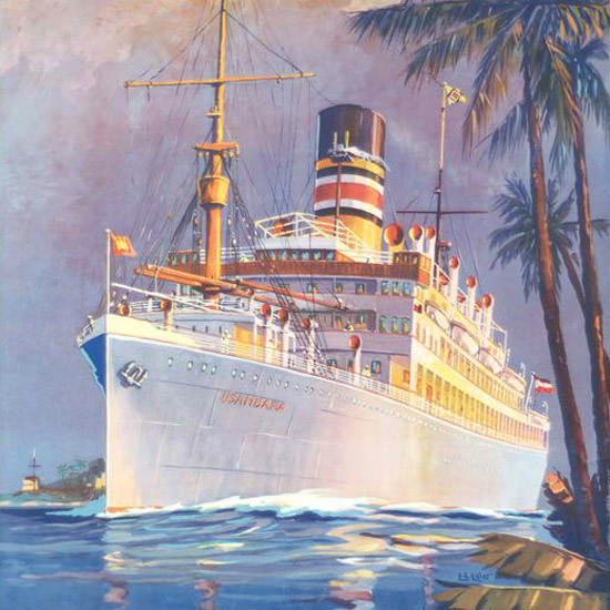Detail Of Woermann Deutsche Ost-Afrika Linie 1923 | Best of 1920s Ad and Cover Art