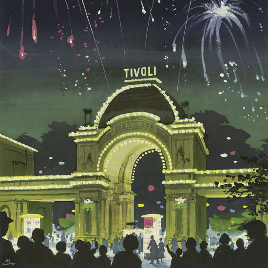 Detail Of Wonderful Copenhagen Tivoli 1956 | Best of Vintage Ad Art 1891-1970
