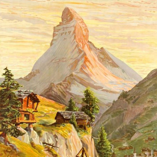 Detail Of Zermatt Matterhorn Schweiz Switzerland 1904 | Best of Vintage Ad Art 1891-1970