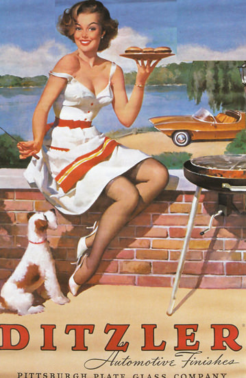 Ditzler Automotive Finishes Hot Dogs Pittsburgh | Sex Appeal Vintage Ads and Covers 1891-1970