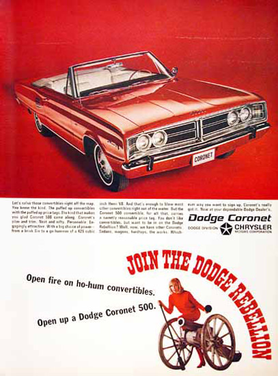 Dodge Coronet 500 Convertible 1966 Rebellion | Vintage Cars 1891-1970