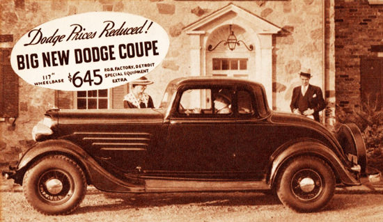Dodge Coupe 1934 Detroit Prices Reduced | Vintage Cars 1891-1970