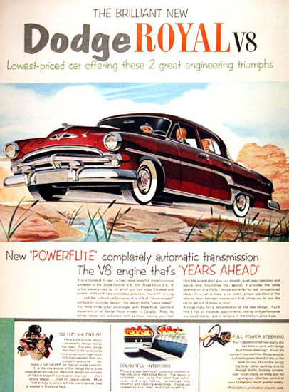 Dodge Royal 1954 Burgundy V8 Powerflite | Vintage Cars 1891-1970