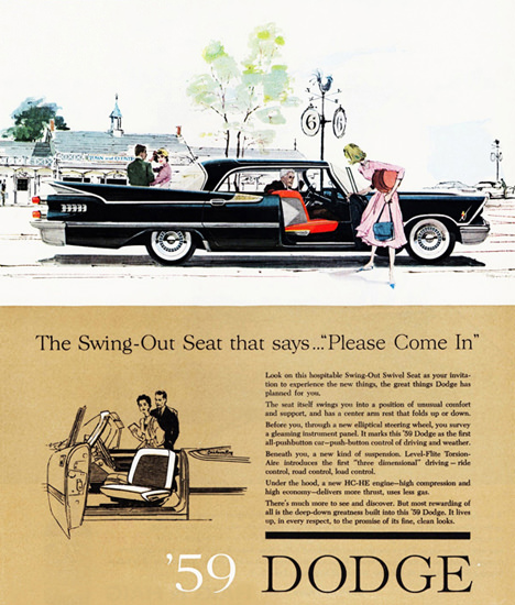 Dodge Royal Lancer 1959 Swing Out Seat | Vintage Cars 1891-1970